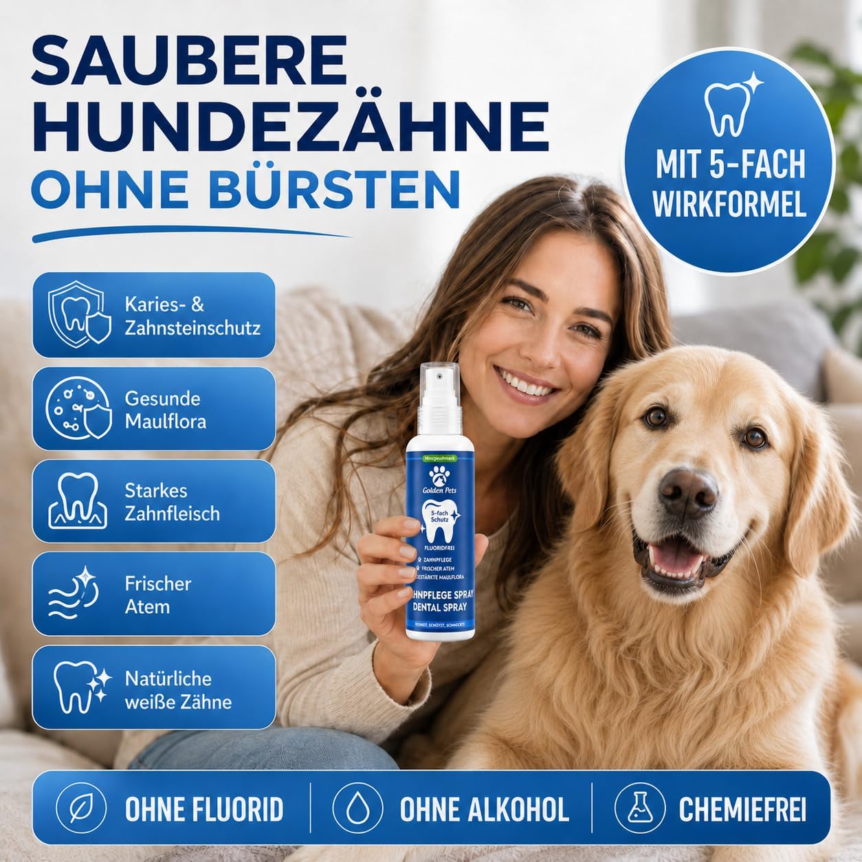 Detalle 2 de Golden Pets Dentalspray 200 ml 🐾