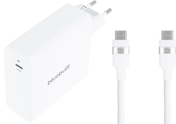 Thumbnail 8 de BlueBuilt 140-W-GaN-USB-C-Ladegerät (weiß) inkl. USB‑C-Kabel 240 W, 2 m Nylon (weiß)