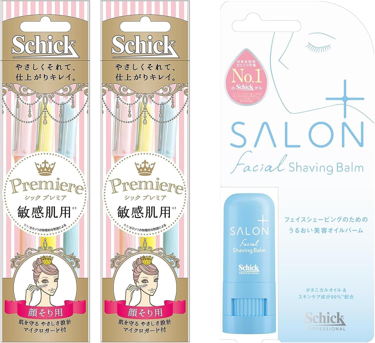 Detalle de Schick(シック) プレミア敏感肌用 Lディスポ 顔そり用カミソリ、マイクロガード付き・細身ヘッド・6本セット