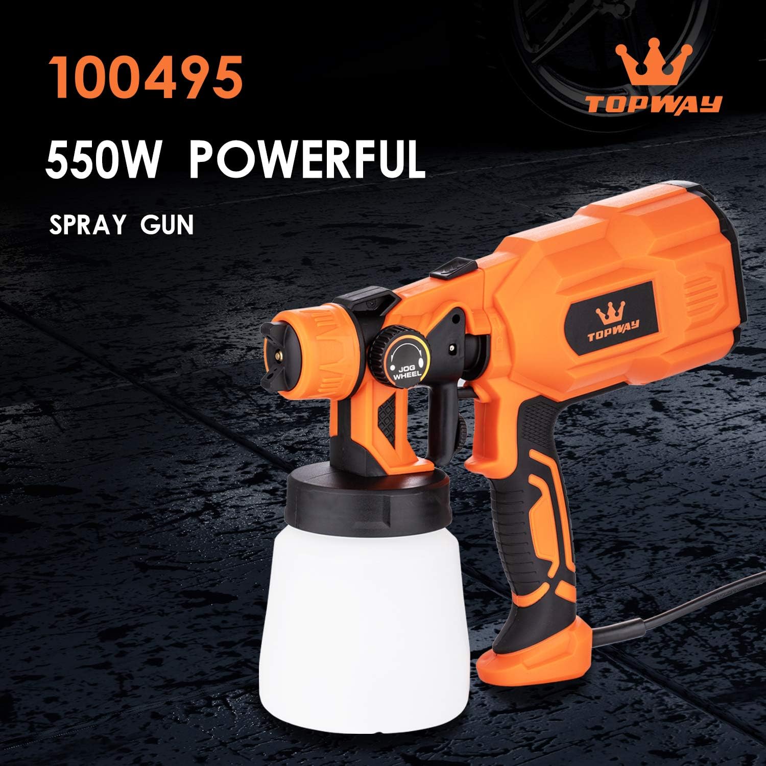 Detalle de TOPWAY 550W Electric Paint Sprayer with 800ml Capacity – 2 Nozzles, 3 Spray Patterns