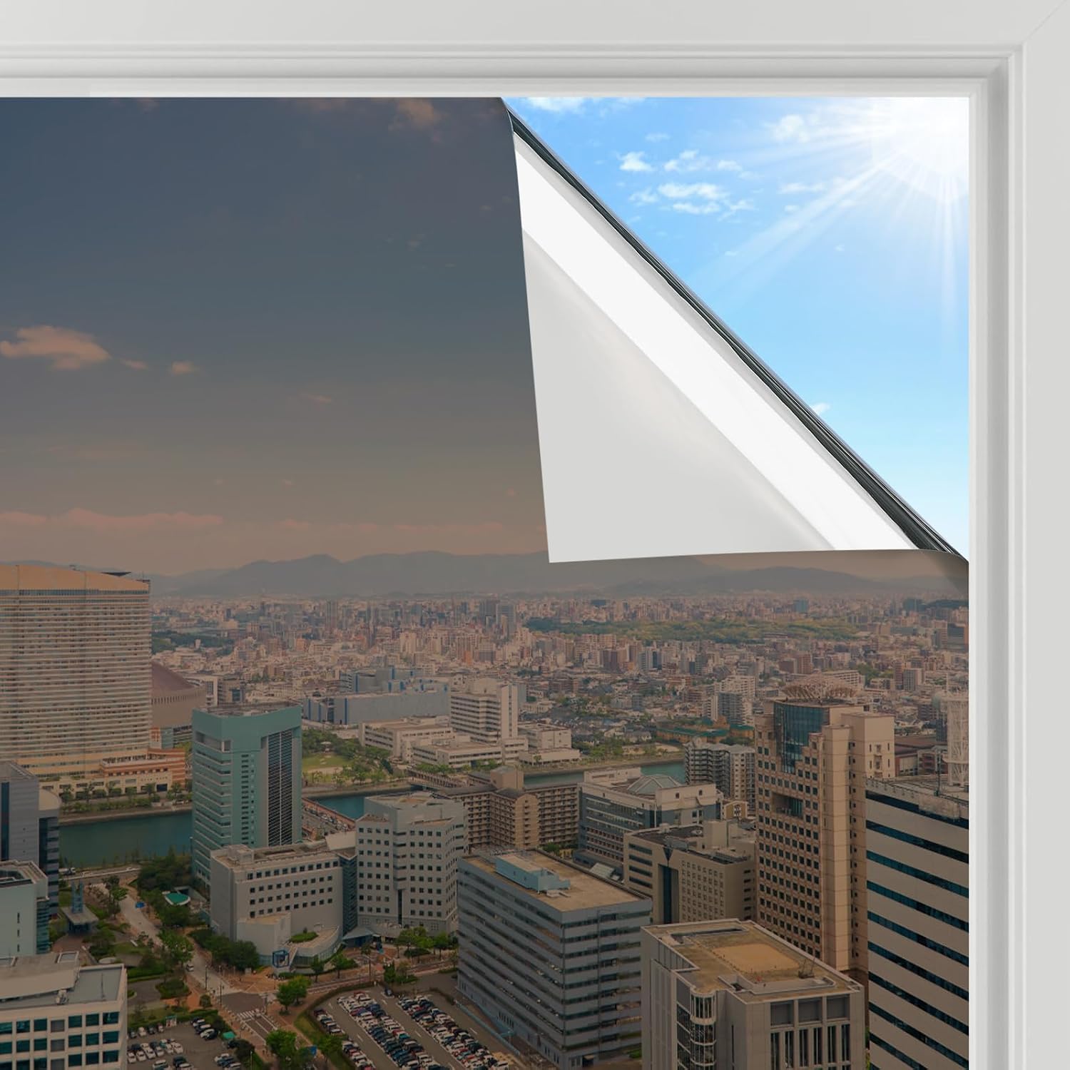 Detalle de rabbitgoo Heat Reflective Window Film Privacy, Brown Silver (90x200cm)