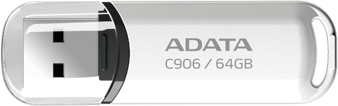 Detalle de エイデータ C906 USBメモリ 64GB ホワイト USB 2.0 Type-A スナップ式