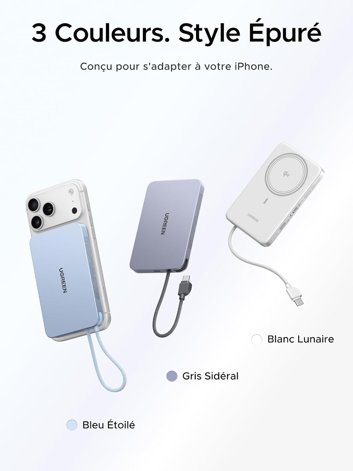 Thumbnail 5 de UGREEN MagFlow Air Qi2 15W magnetische powerbank, 10.000 mAh en USB-C 30W