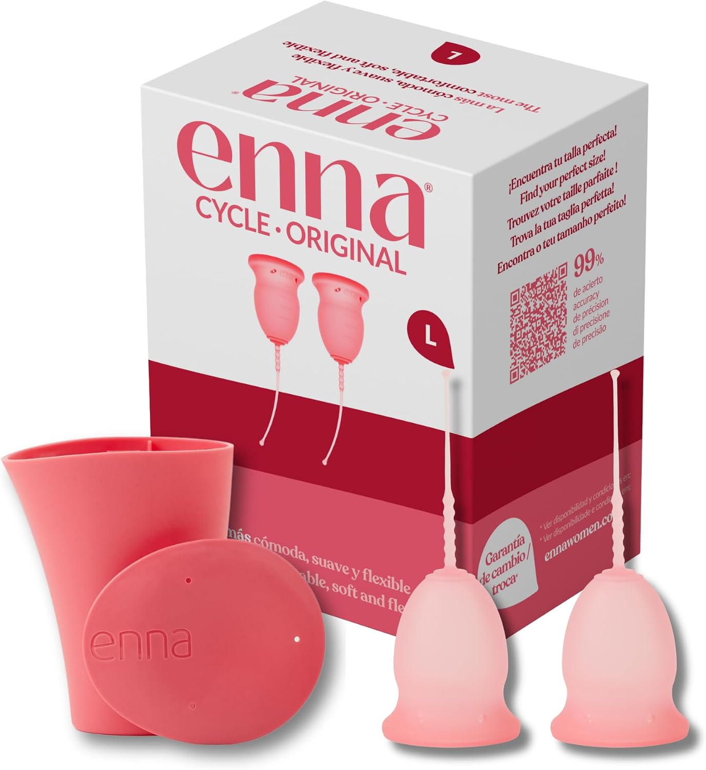 Detalle 2 de Enna Cycle M, 2 kubeczki menstruacyjne z aplikatorem i pudełkiem