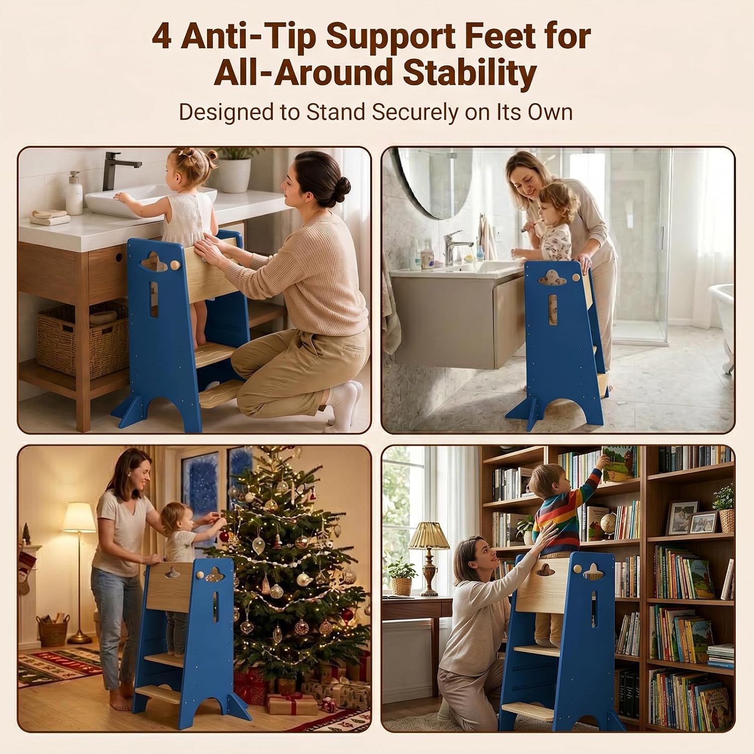 Thumbnail 6 de COSYLAND CS000132-5-US-GD Toddler Kitchen Tower, 3-Level Adjustable Wood