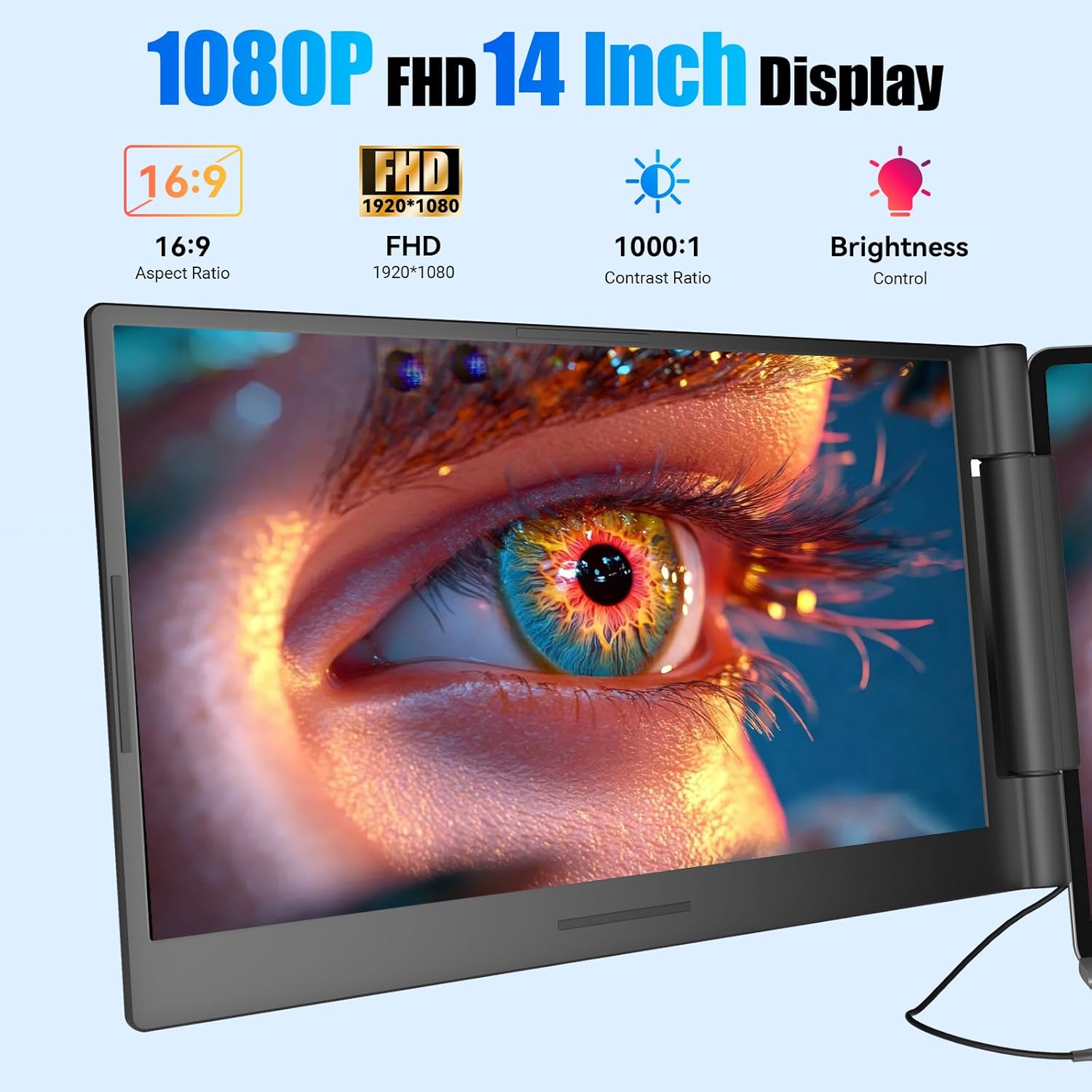 Thumbnail 1 de Funhill 14-inch Laptop Screen Extender (1080P IPS, Triple Portable Monitor) for 13–17.3" Laptops