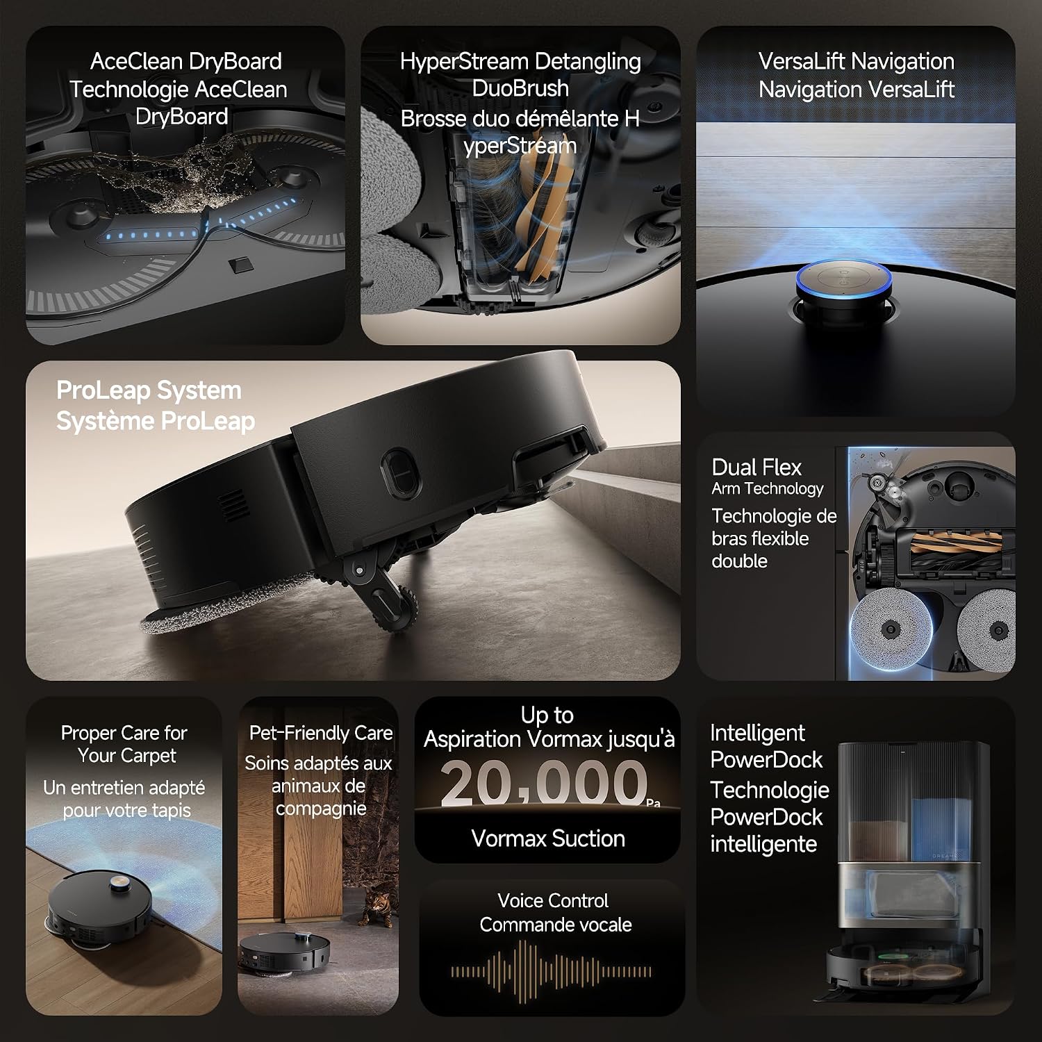 Thumbnail 6 de DREAME X50 Ultra Complete Robot Vacuum and Mop with Auto-Empty and Self-Cleaning Mop — Deep Clean in Black