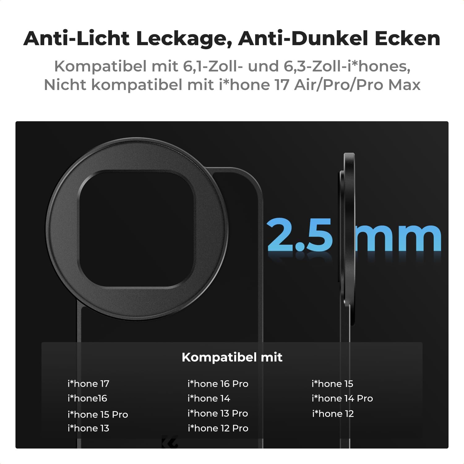 Thumbnail 1 de K&F CONCEPT Magnetischer Filterrahmen für iPhone (6,1 Zoll) – Montageadapter für Objektivfilter 67 mm