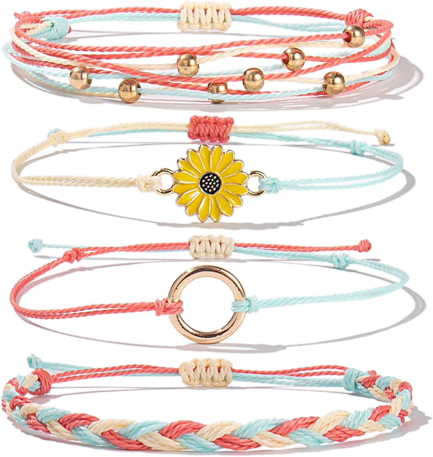 Detalle de Sunflower String Bracelets, Adjustable