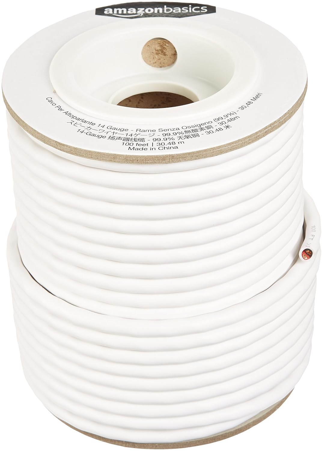 Detalle de Amazon Basics kabel głośnikowy 14 AWG, 30,5 m, miedź OFC 99,9%