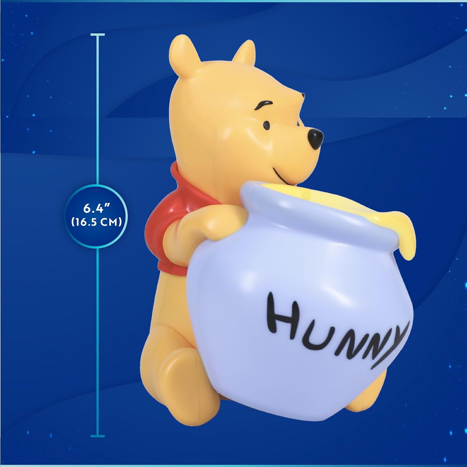 Detalle 1 de Paladone Winnie The Pooh Hunny Light – Officially Licensed Portable Night Light (16.5cm) 6.4