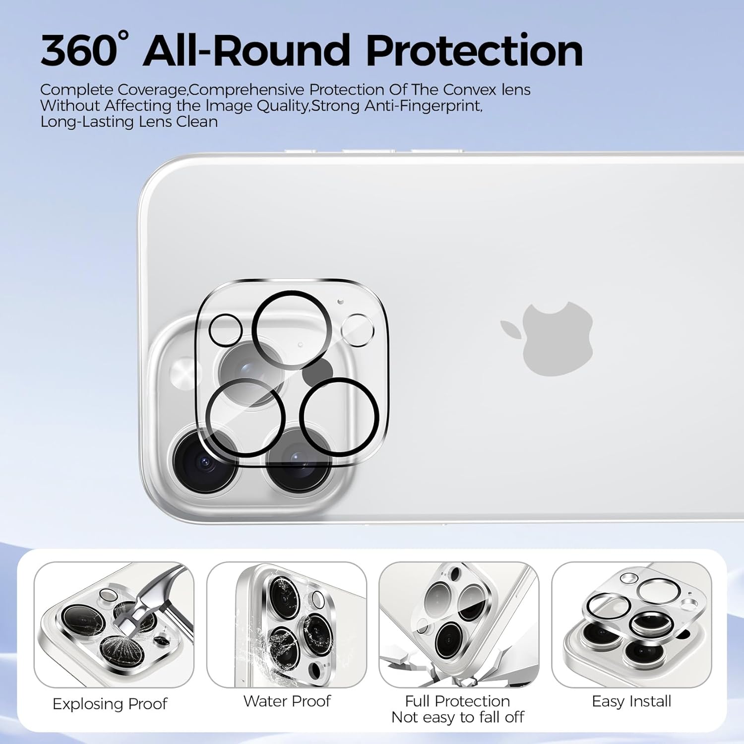 Thumbnail 4 de Niphabe 3 Pack Privacy Screen Protector for iPhone 16 Pro (6.3") with Lens Protectors and Easy Installation Tool