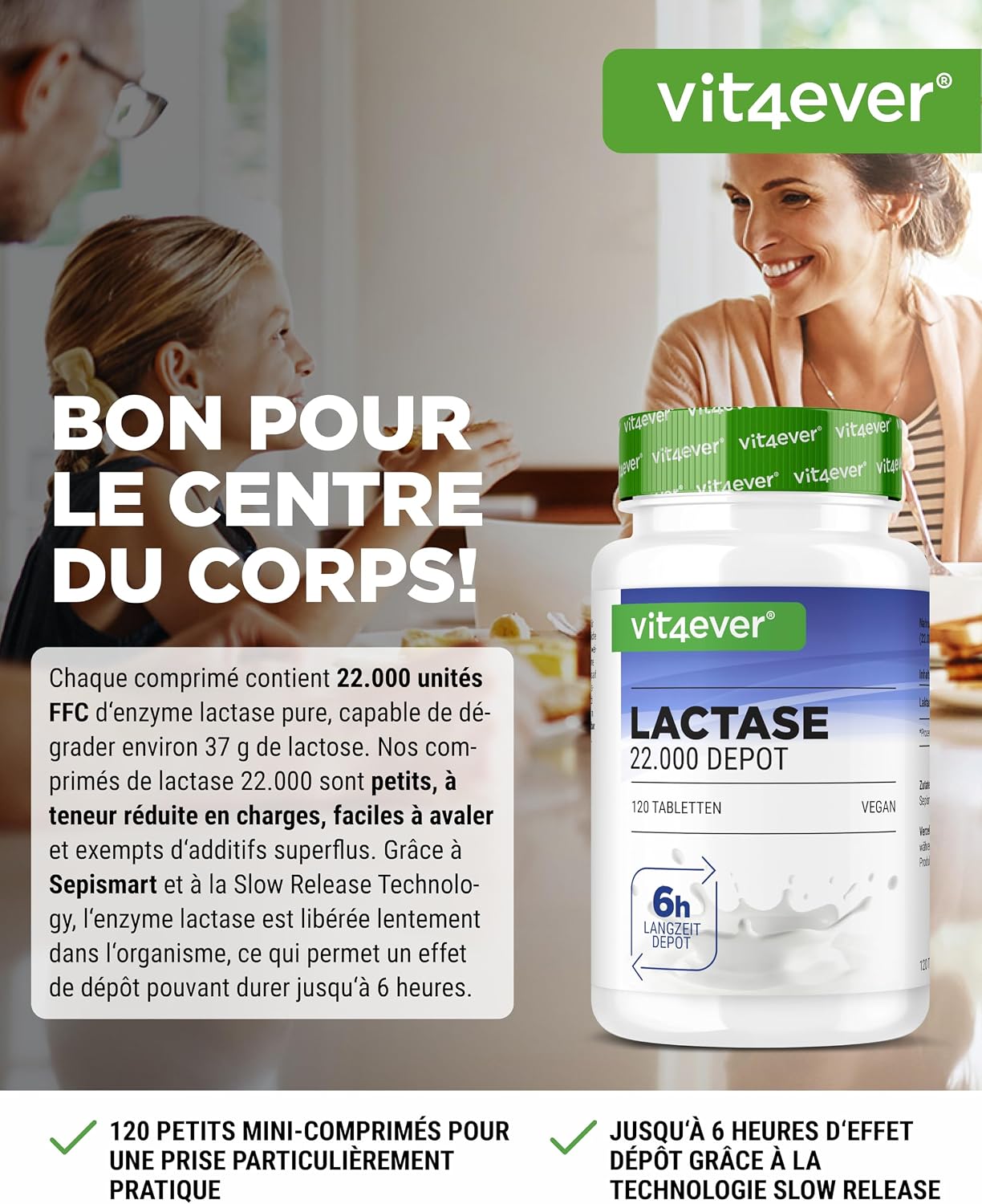 Detalle 2 de Lactase 22.000 Depot-120 comprimés lentilactase