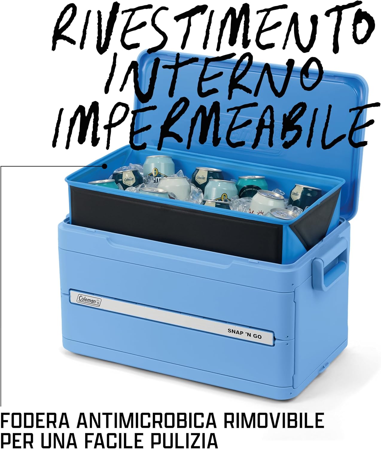 Detalle de Coleman Snap 'N Go 55QT Borsa frigo pieghevole – 52 L, raffreddamento efficiente per picnic e campeggio