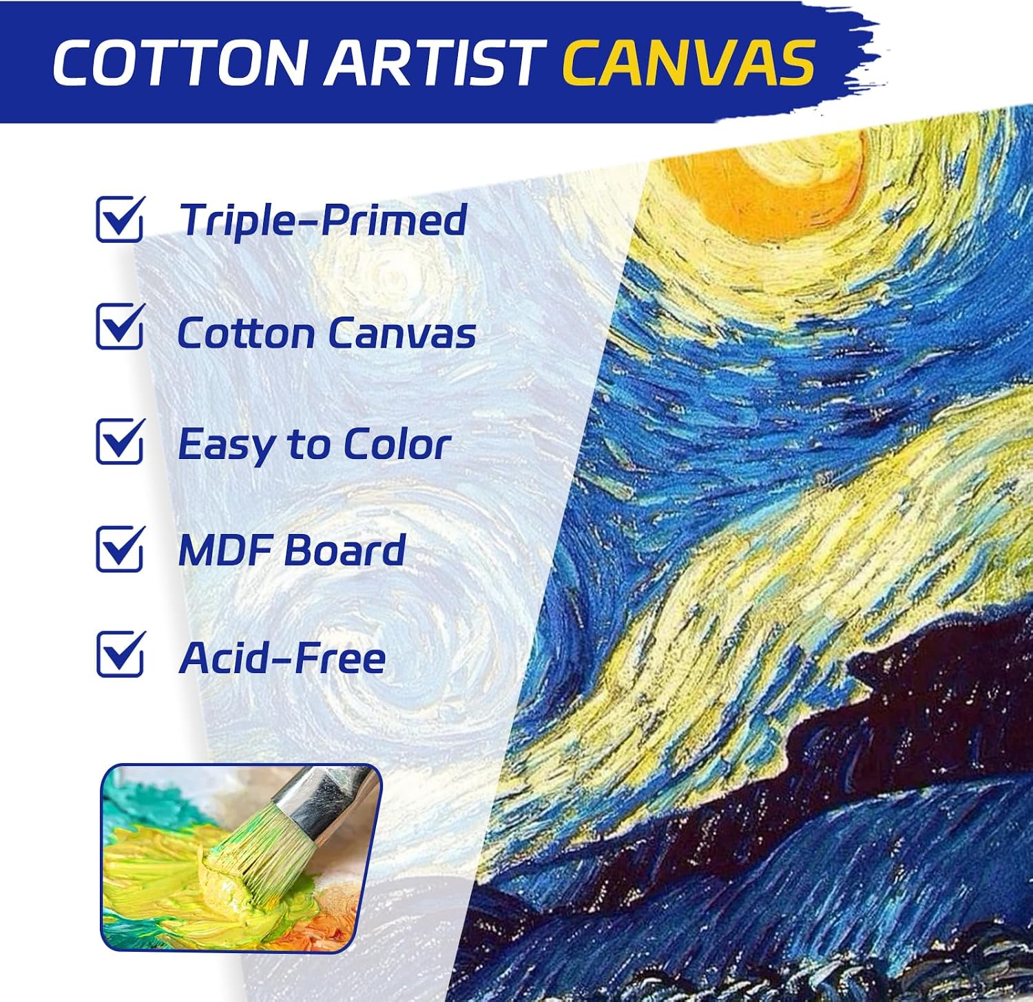 Detalle de RITOLLO Canvas painting panels 12 pack