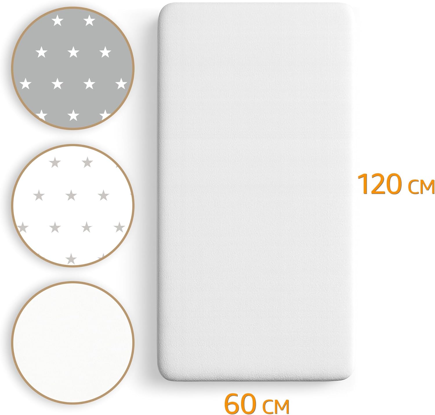 Thumbnail 1 de Spannbettlaken 60x120 cm Set für Baby und Beistellbett mit wasserdichtem Matratzenschoner – 2x Spannbetttuch + 1x Matratzenschoner
