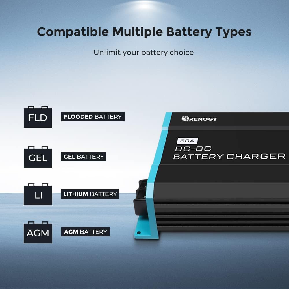 Detalle 2 de Renogy DC to DC Charger 12V 60A for LiFePO4 Batteries