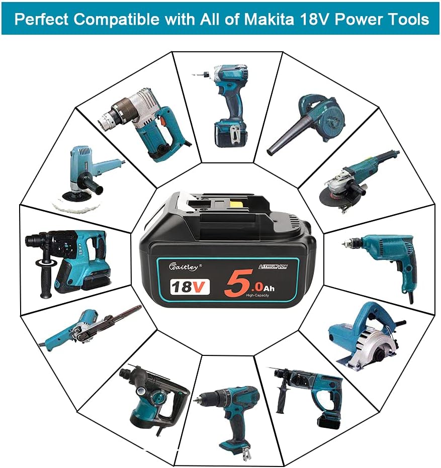 Thumbnail 5 de Makita 18V 5.0Ah replacement battery for power tools