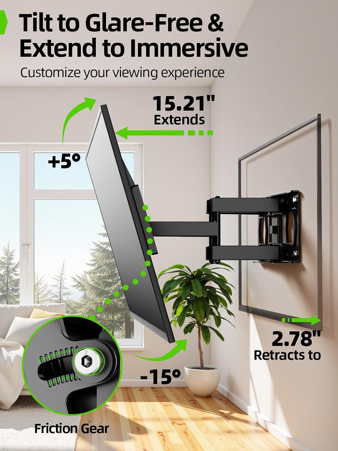 Detalle 2 de USX MOUNT XML901 Full Motion TV Wall Mount, 37–86 in, 120 lb, VESA 600×400