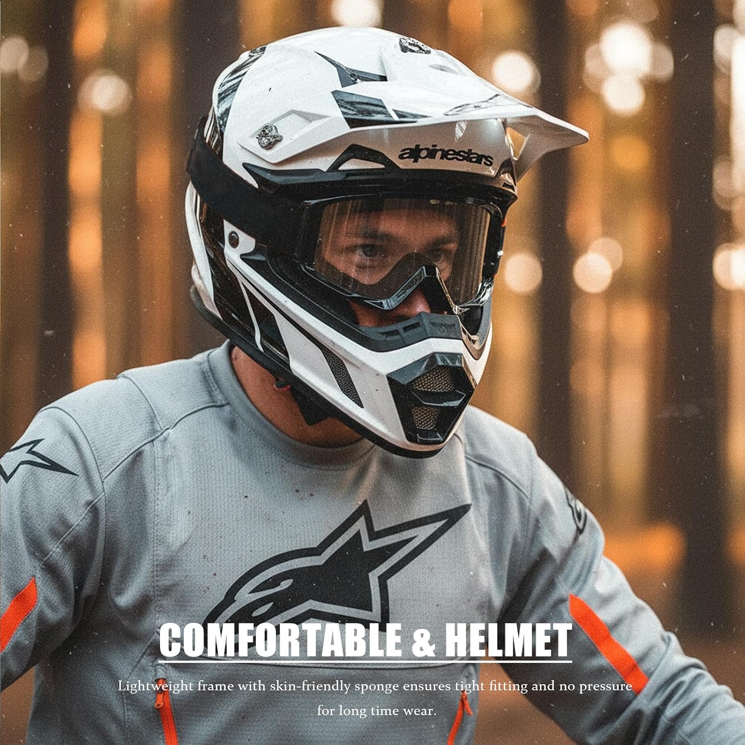 Detalle 2 de FMY Motorcycle Motocross Goggles for Men, Women & Youth – UV400, Anti-Scratch, Anti-Fog, TPU Frame
