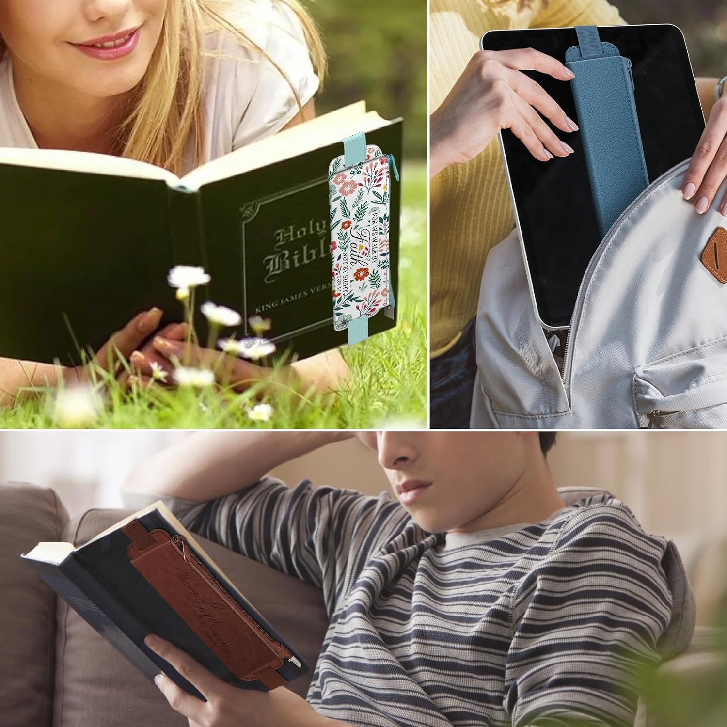 Thumbnail 6 de Generisch 2 Stück Stiftetuis aus PU mit elastischem Band – kompatibel mit Notizbüchern und Tablets