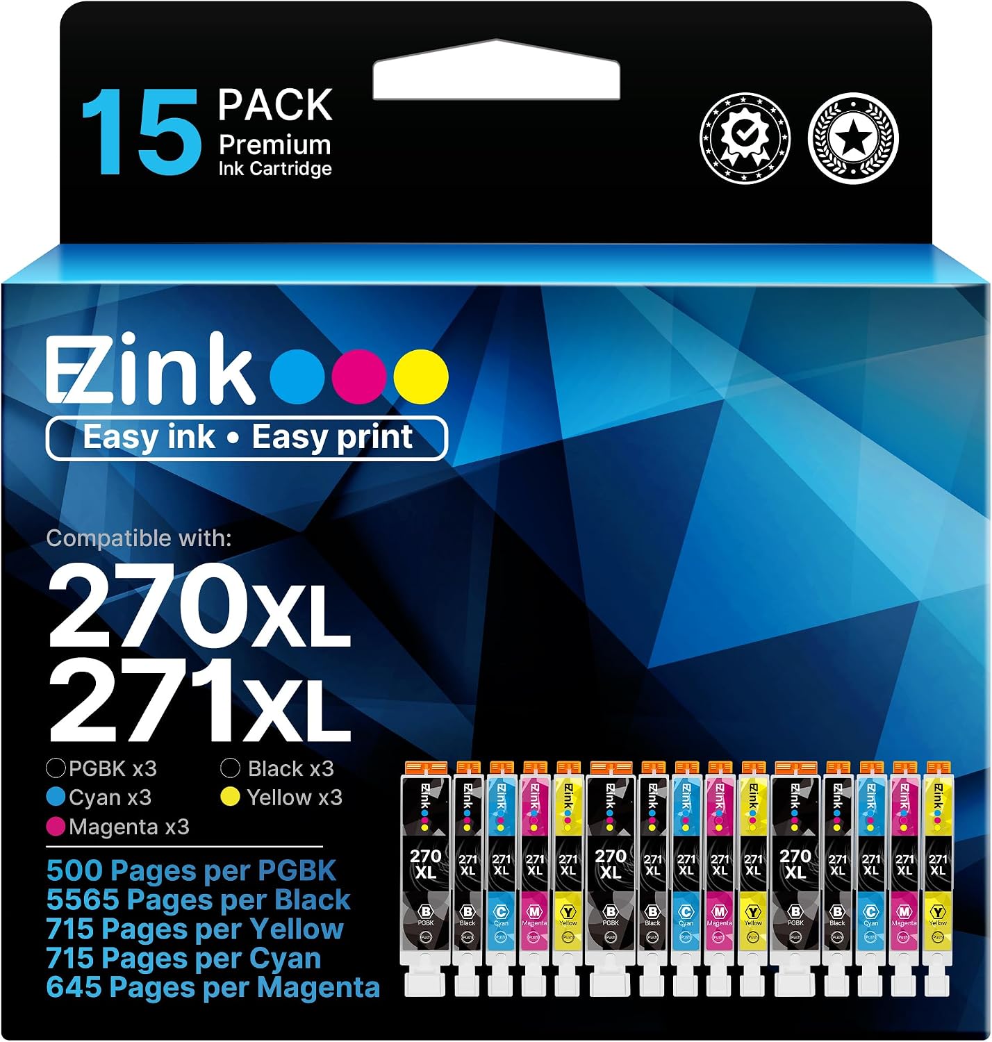 Detalle de E-Z Ink PGI-270XL CLI-271XL 15-Pack 🖨