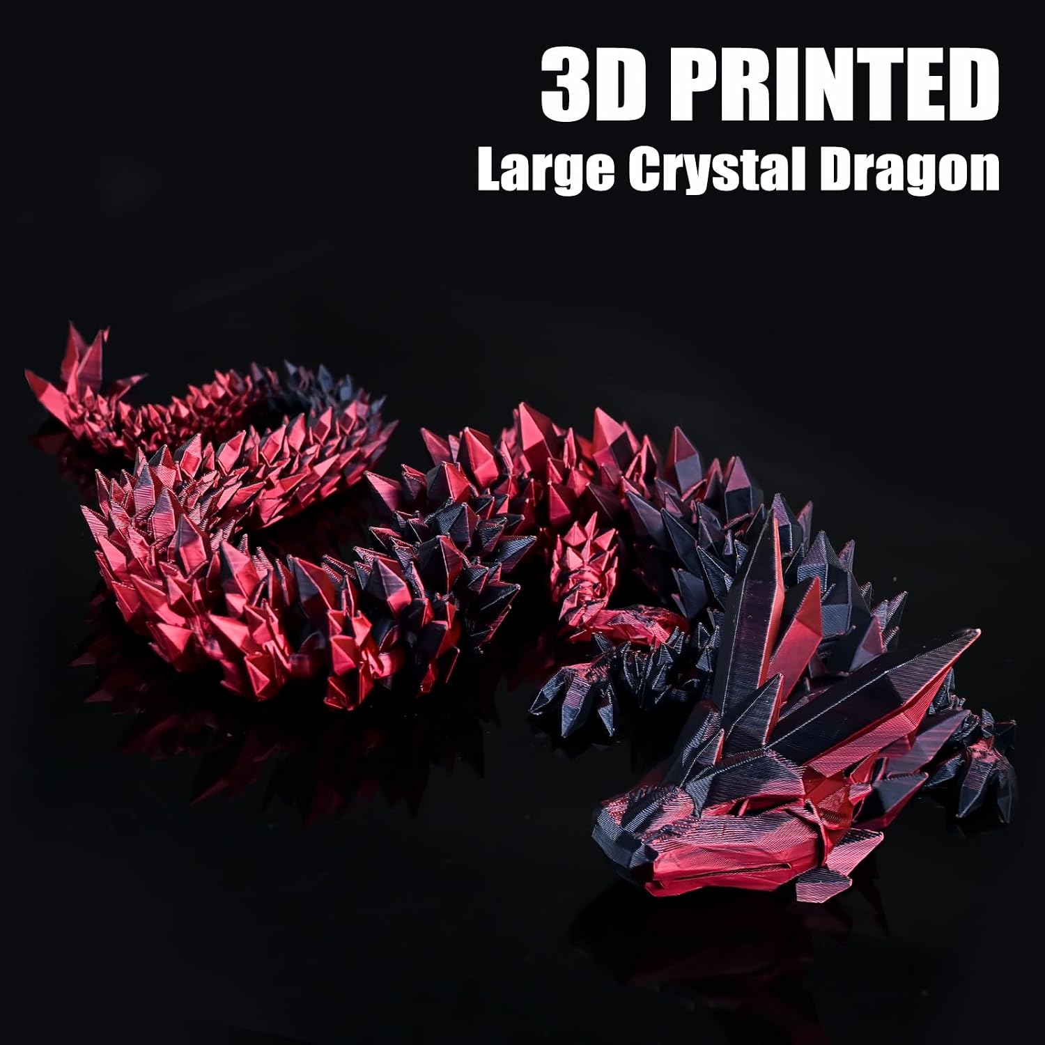 Detalle de LOCYFENS 30 Inch Large 3D Printed Dragon: Flexible 76cm Fidget Toy and Desk Decor