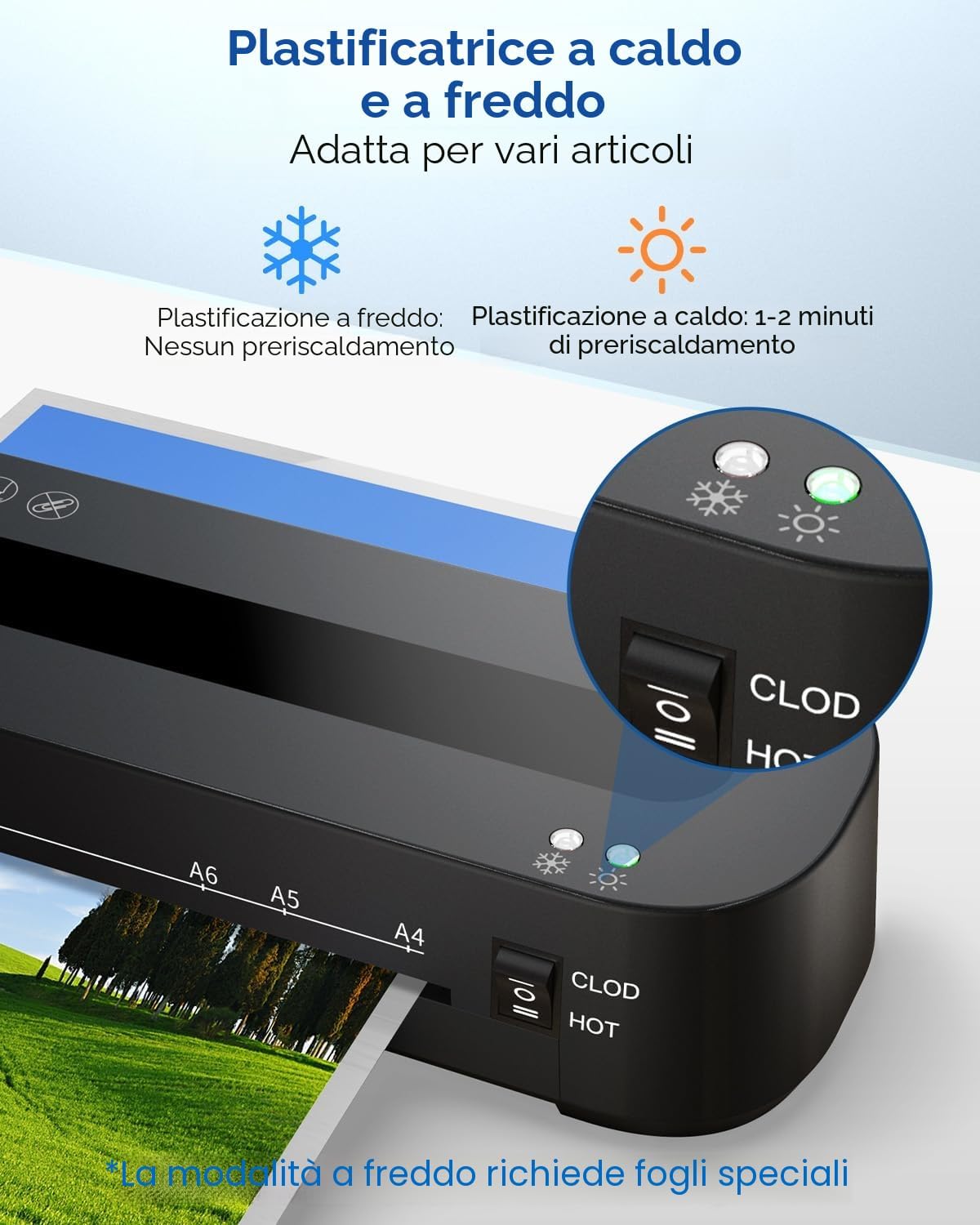Thumbnail 3 de Plastificatrice A4 Laminatrice a Caldo e a Freddo 4 in 1 MAXDONE: kit completo con tagliacarte, arrotondatore e 30 fogli laminazione