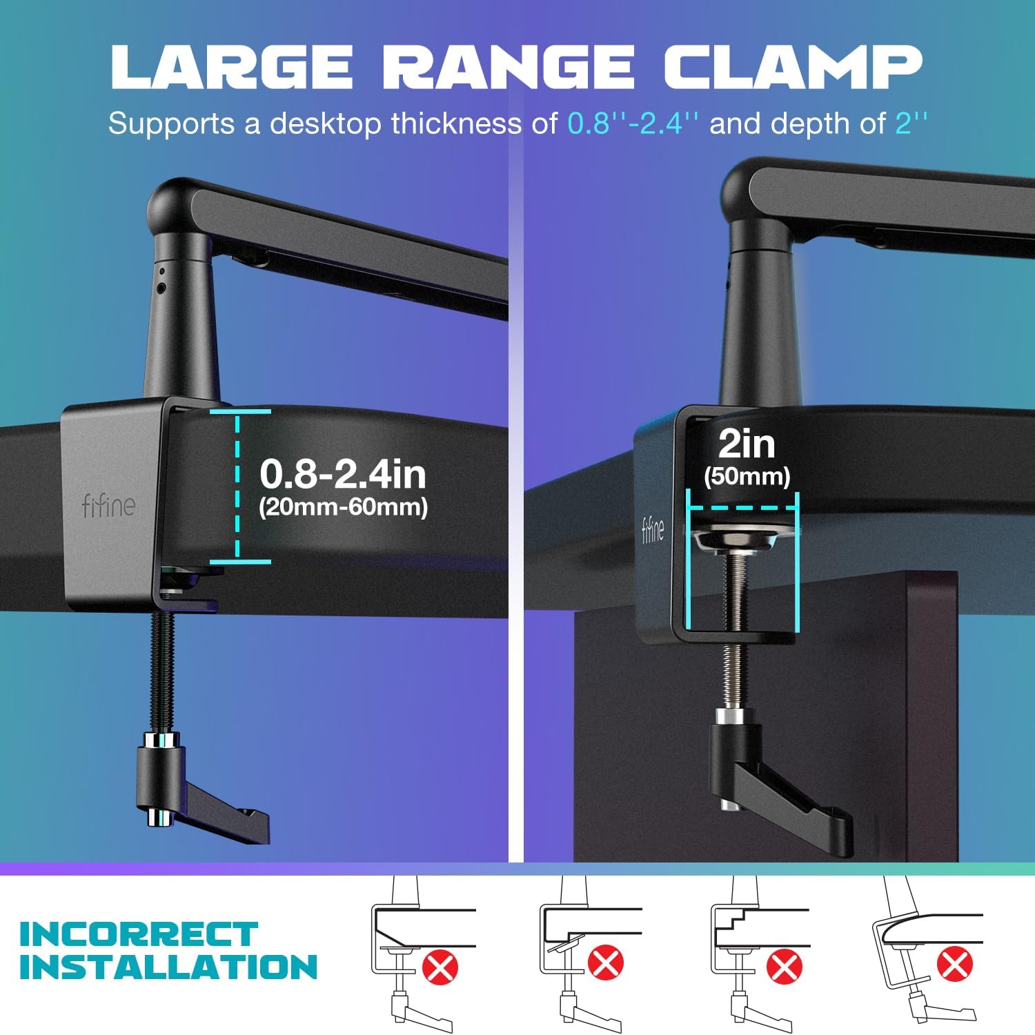 Thumbnail 5 de FIFINE BM88 Low Profile Microphone Boom Arm Stand for Gaming Streaming