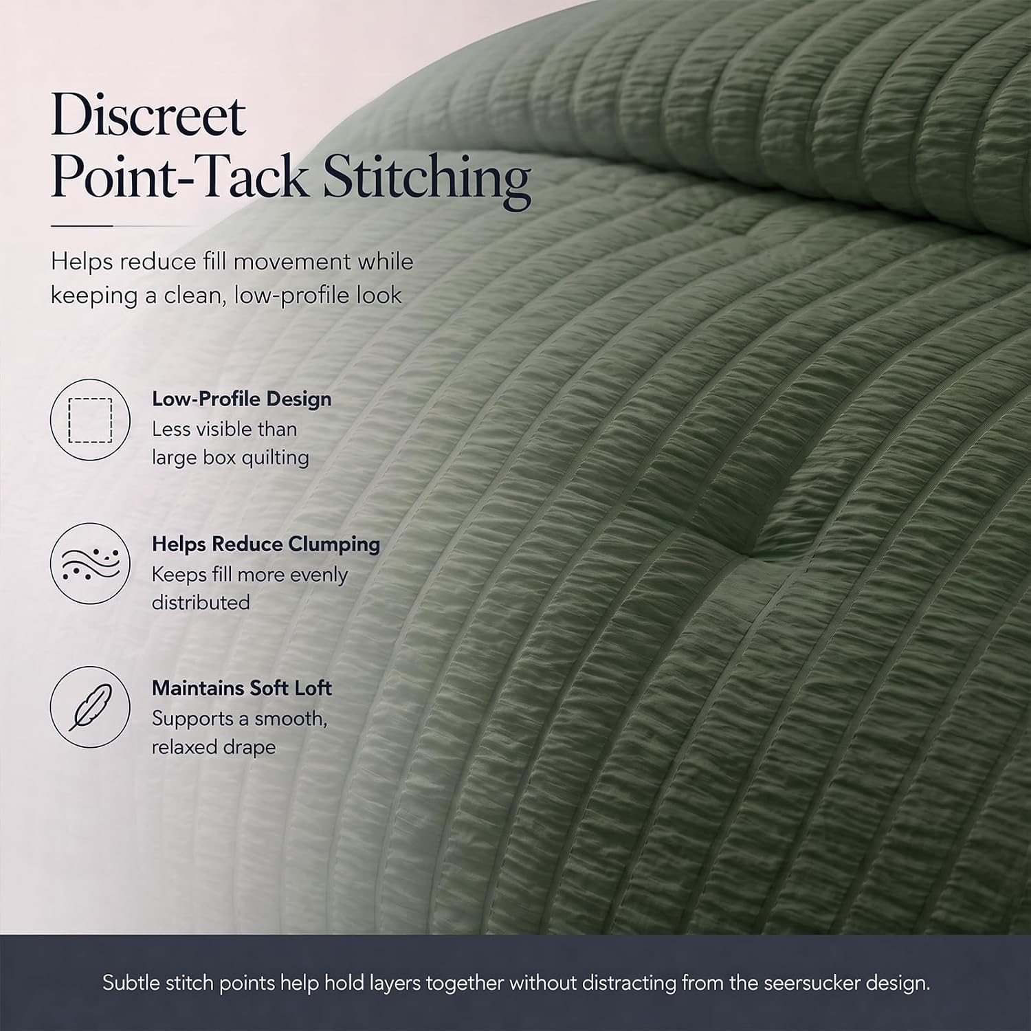 Thumbnail 3 de CozyLux Full Size Comforter Sets Dark Green — 7-Piece Seersucker Luxury Bedding in All-Season Microfiber