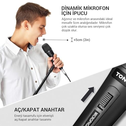 Detalle 1 de TONOR microfono dinamico cardioide con cavo da 5 m e jack da 6,35 mm