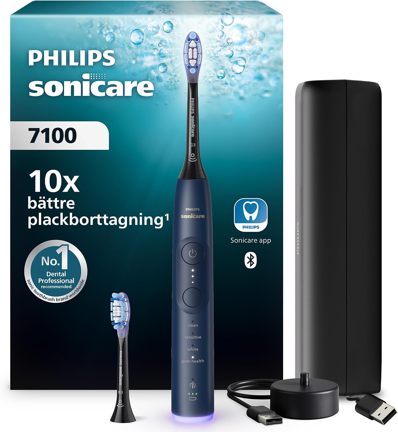 Detalle de Philips Sonicare 7100 HX7423/01 eltandborste med app och tryckvarning