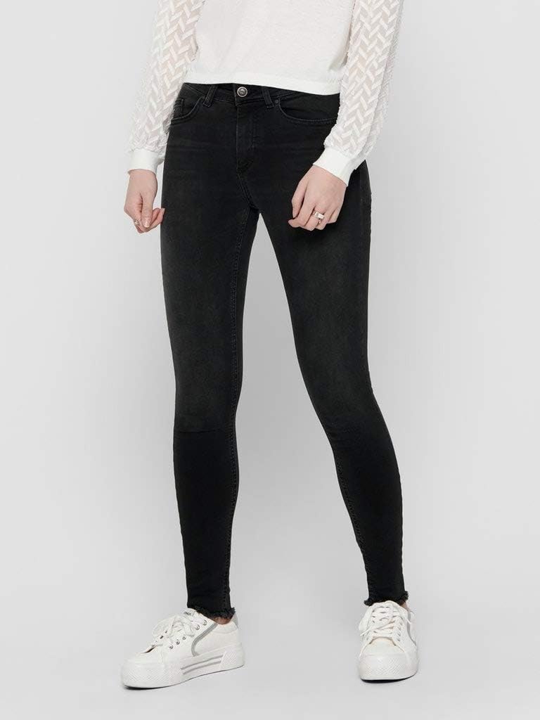 Detalle 1 de ONLY Women's Skinny Jeans, Black Denim, 27W / 34L