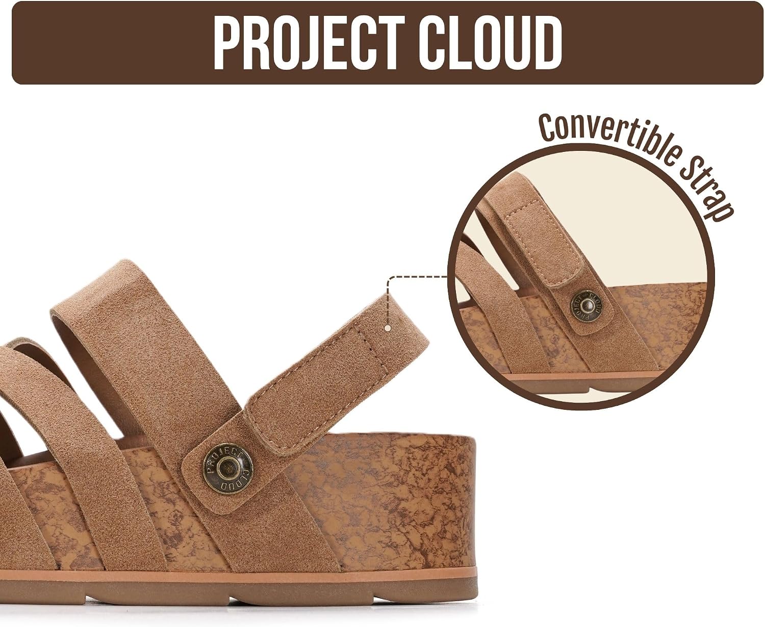 Detalle de Project Cloud Genuine Leather Platform Sandals 2026 👡