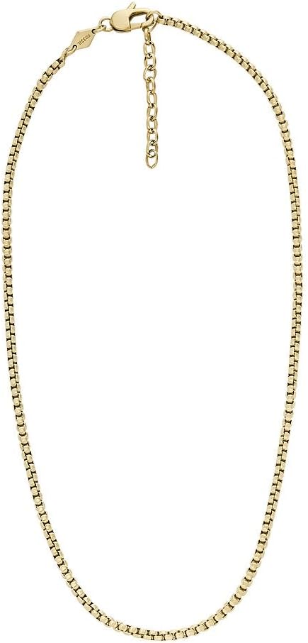 Thumbnail 3 de Fossil Collier en acier inoxydable pour hommes – chaîne dorée avec fermoir mousqueton