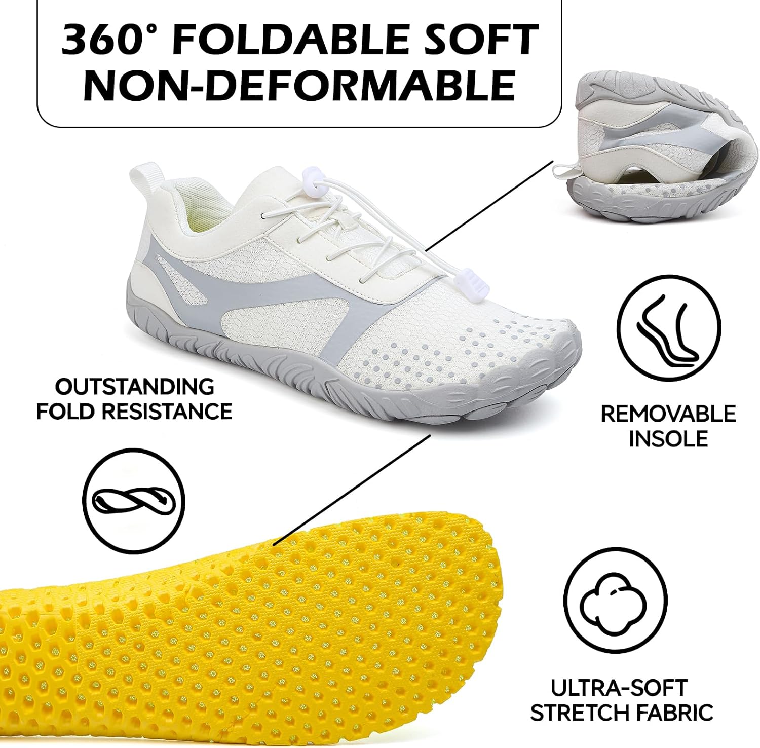Detalle de DimaiGlobal Scarpe Barefoot Minimaliste da Trail e Indoor – Zero-Drop, suola antiscivolo, mesh leggera