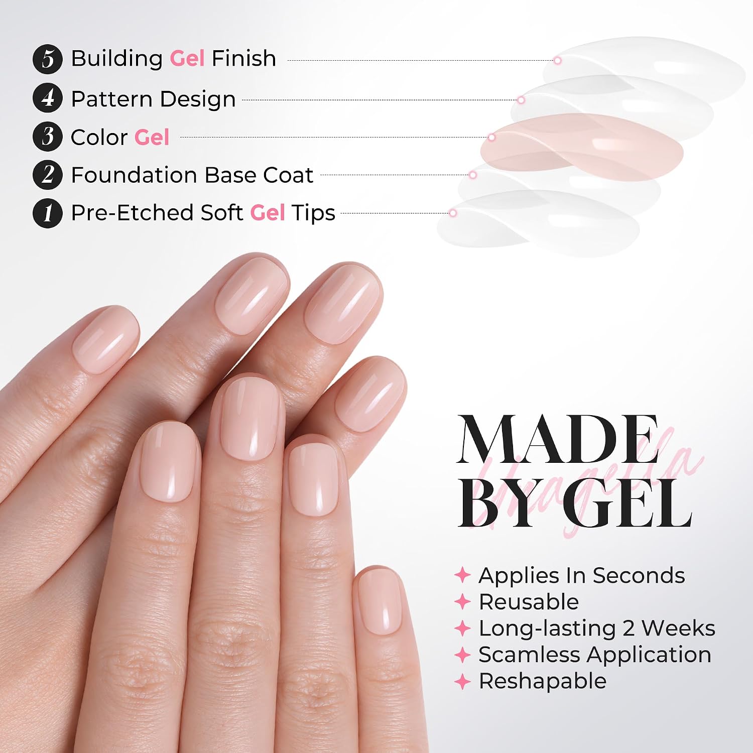 Detalle 1 de UNA GELLA Press-On Nails 32-Piece Set