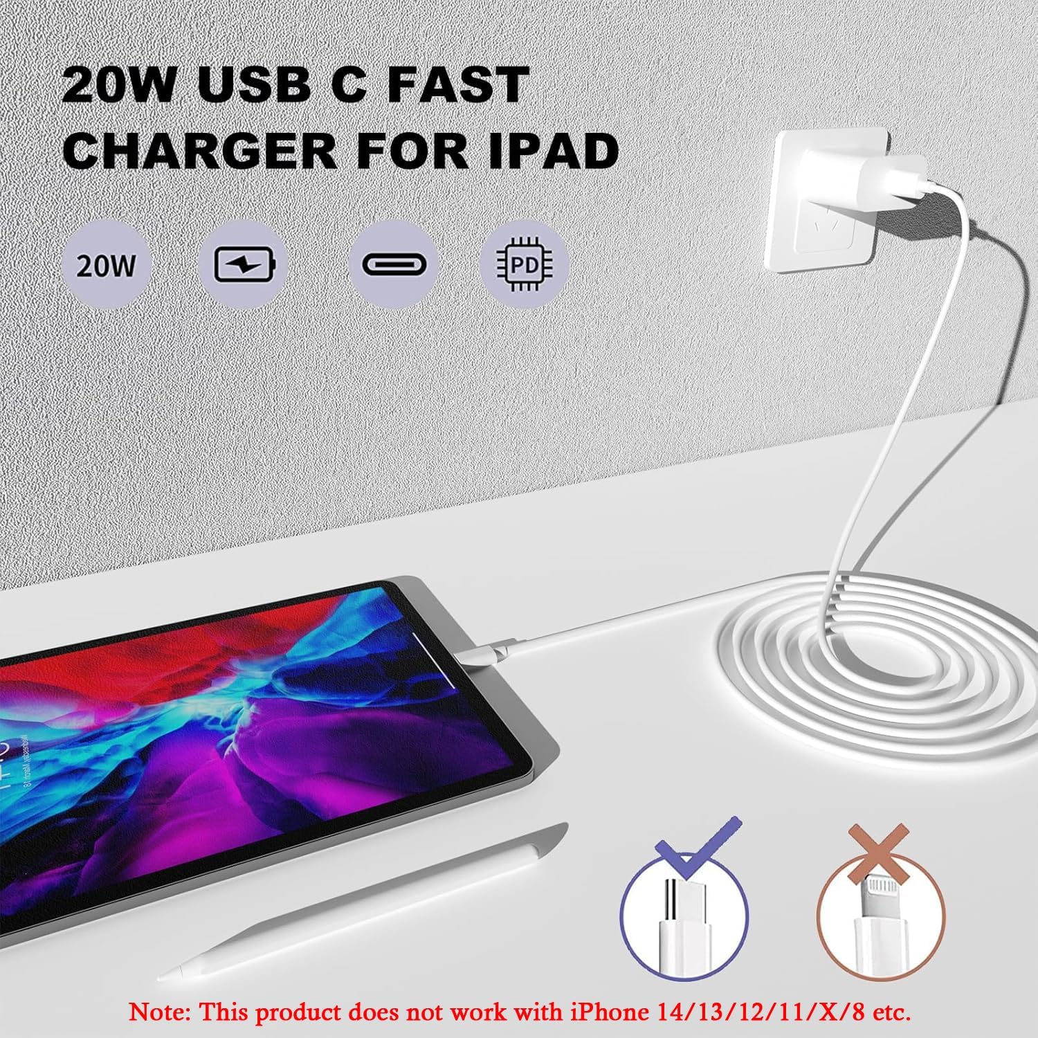 Thumbnail 3 de Apple 20W USB‑C Fast Charger with 6ft Cable