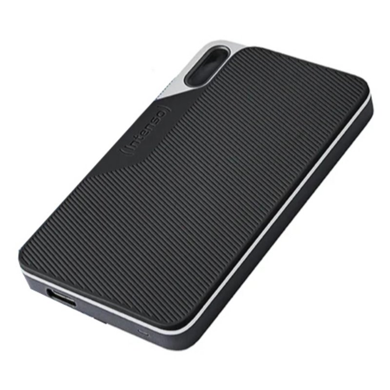 Detalle 2 de Intenso TX100 1TB: SSD portátil USB-C con pantalla LCD y protección de golpes