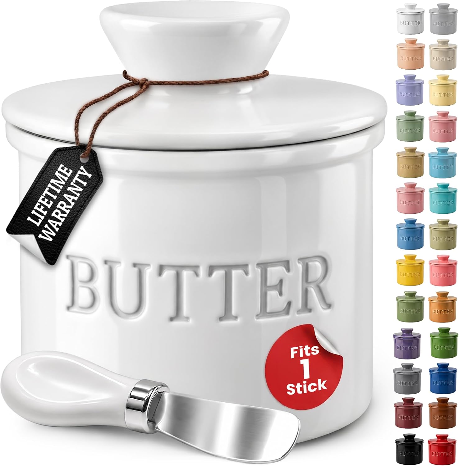 Detalle de Priority Chef Butter Crock Ceramic Butter Dish 1.33 Sticks