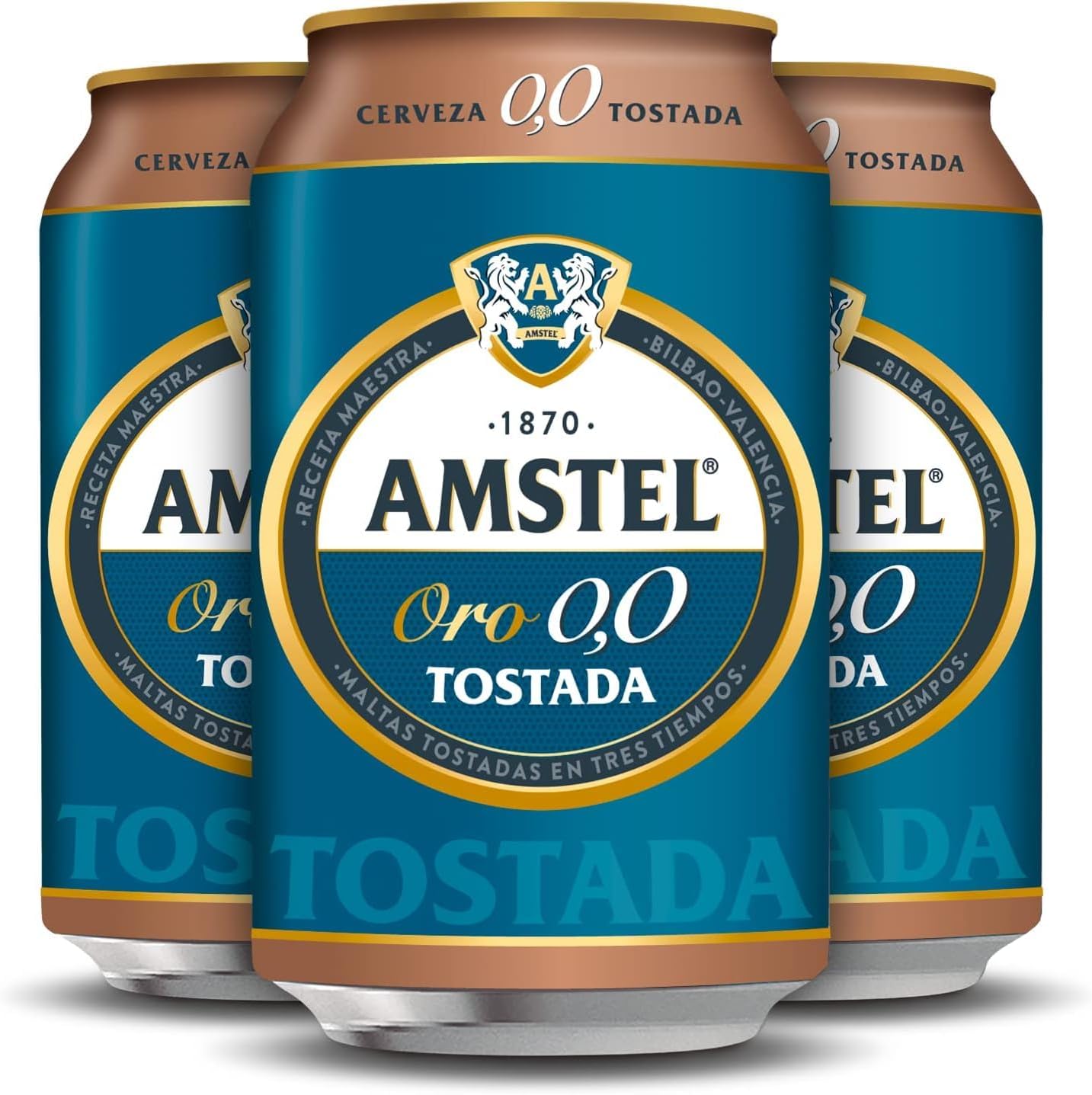 Detalle 2 de Amstel Oro 0,0 Cerveza Tostada Sin Alcohol - 24 Latas 🍺