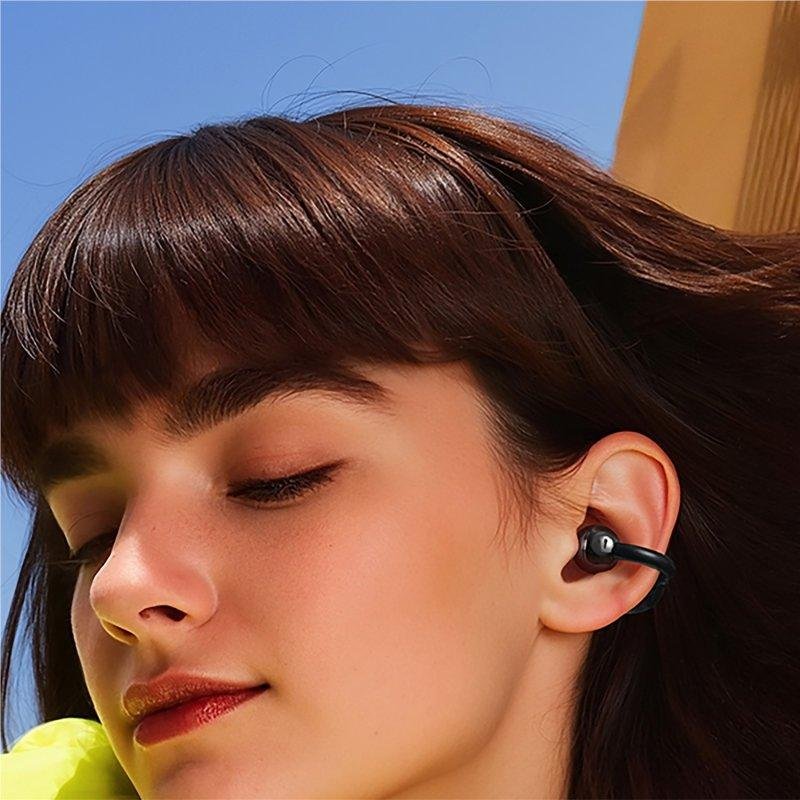 Detalle de OpenRock E auriculares deportivos Bluetooth con modo juego e IPX4, negros