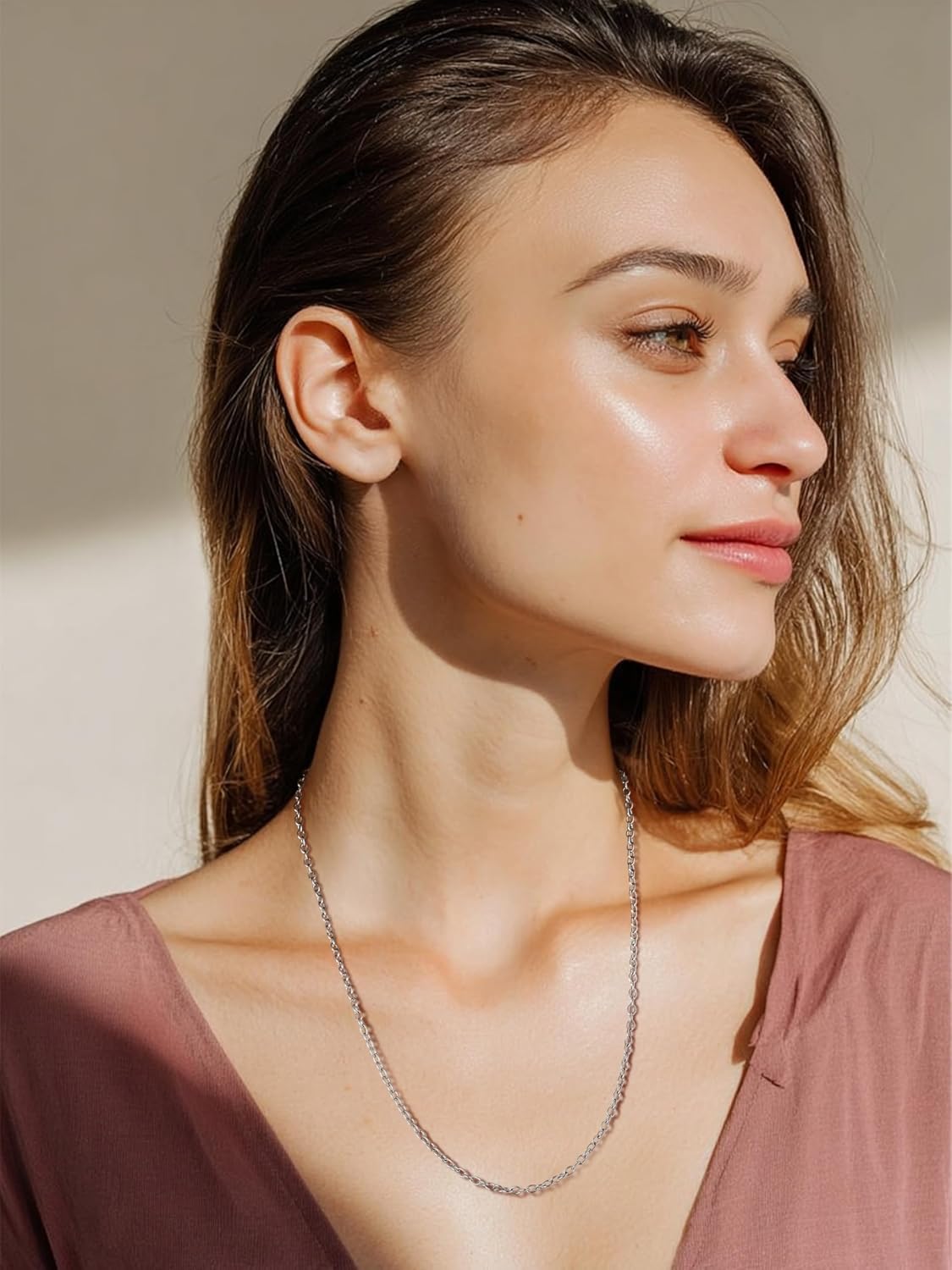 Thumbnail 6 de ChainsPro Collier Femme Acier Inoxydable 2 mm – Design élégant et simple, 46–76 cm