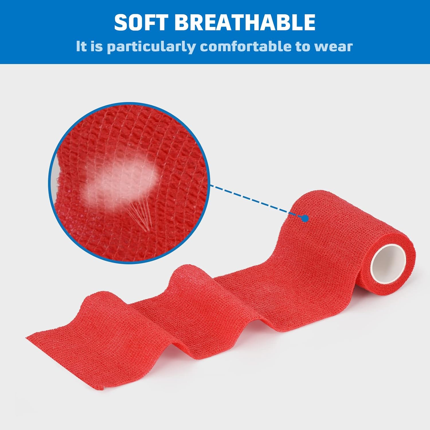 Thumbnail 1 de 12 Rollen selbsthaftender Kohäsionsverband 10 cm (rot) – elastische Haftbandage für Finger, Hand & Erste Hilfe