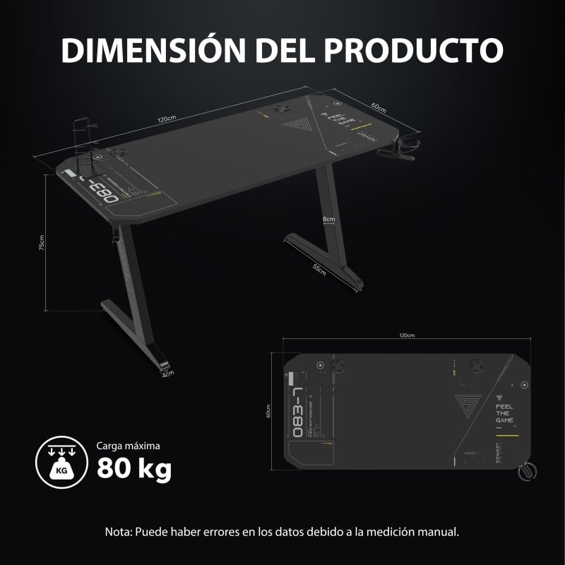 Detalle 2 de sense7 Nomad Cybernetic Mesa Gaming 120×60