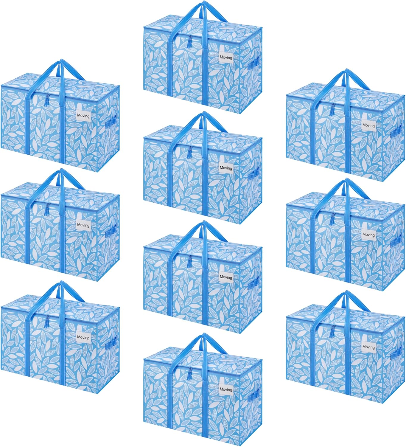Detalle de VENO 10 Pack Extra Large Moving Storage Bags with Zips – Heavy-Duty, Water-Resistant, 102 L Capacity