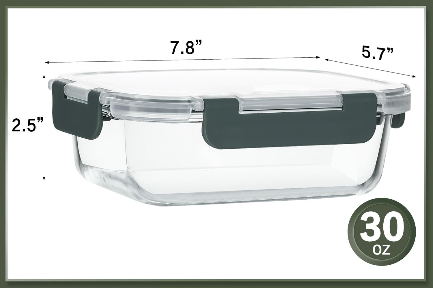 Detalle 2 de KOMUEE 30oz Glass Meal Prep Containers 🍱