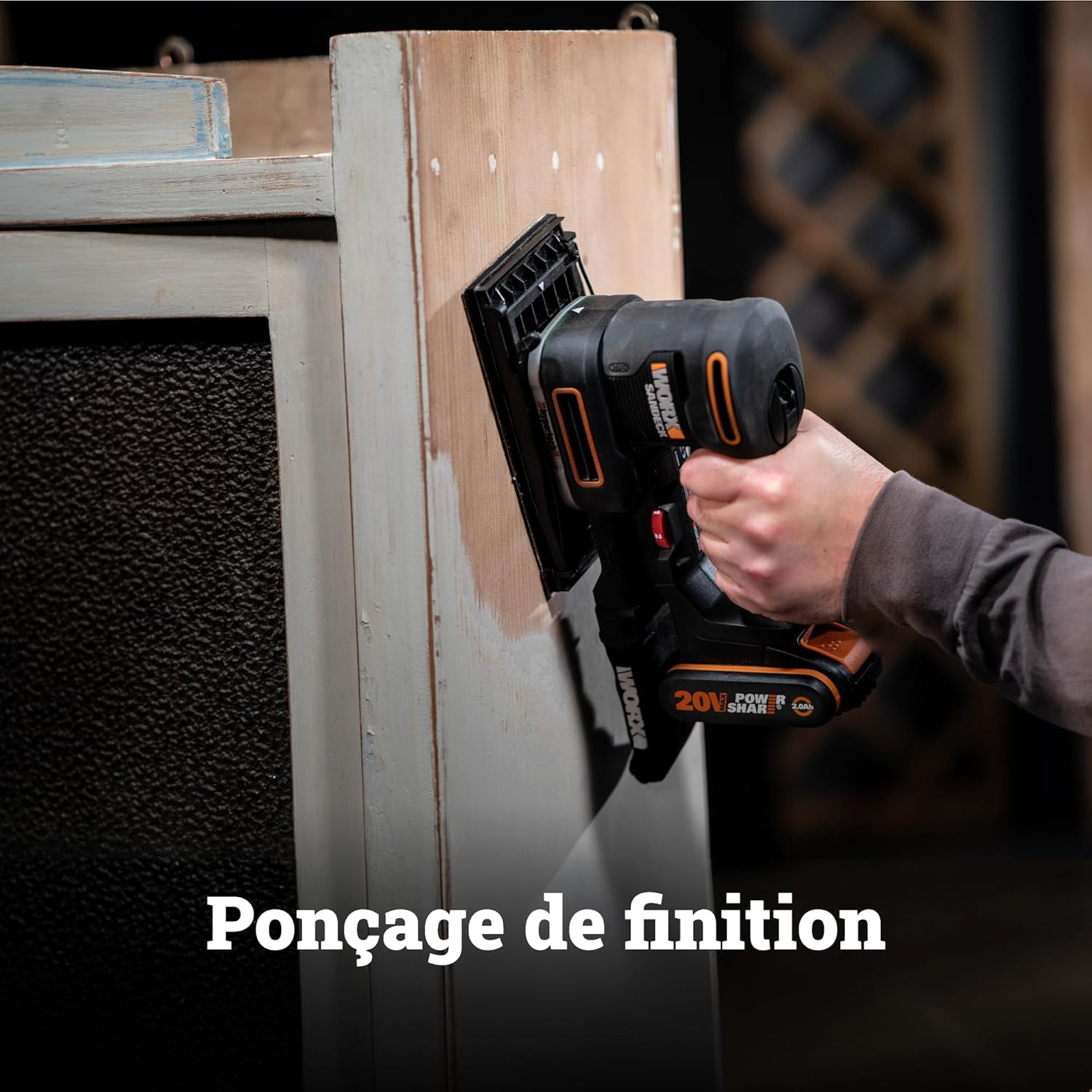 Thumbnail 2 de WORX Ponceuse Multifonction sans Fil 20V WX820.9 – 5 en 1, livré avec 5 bases et 15 abrasifs
