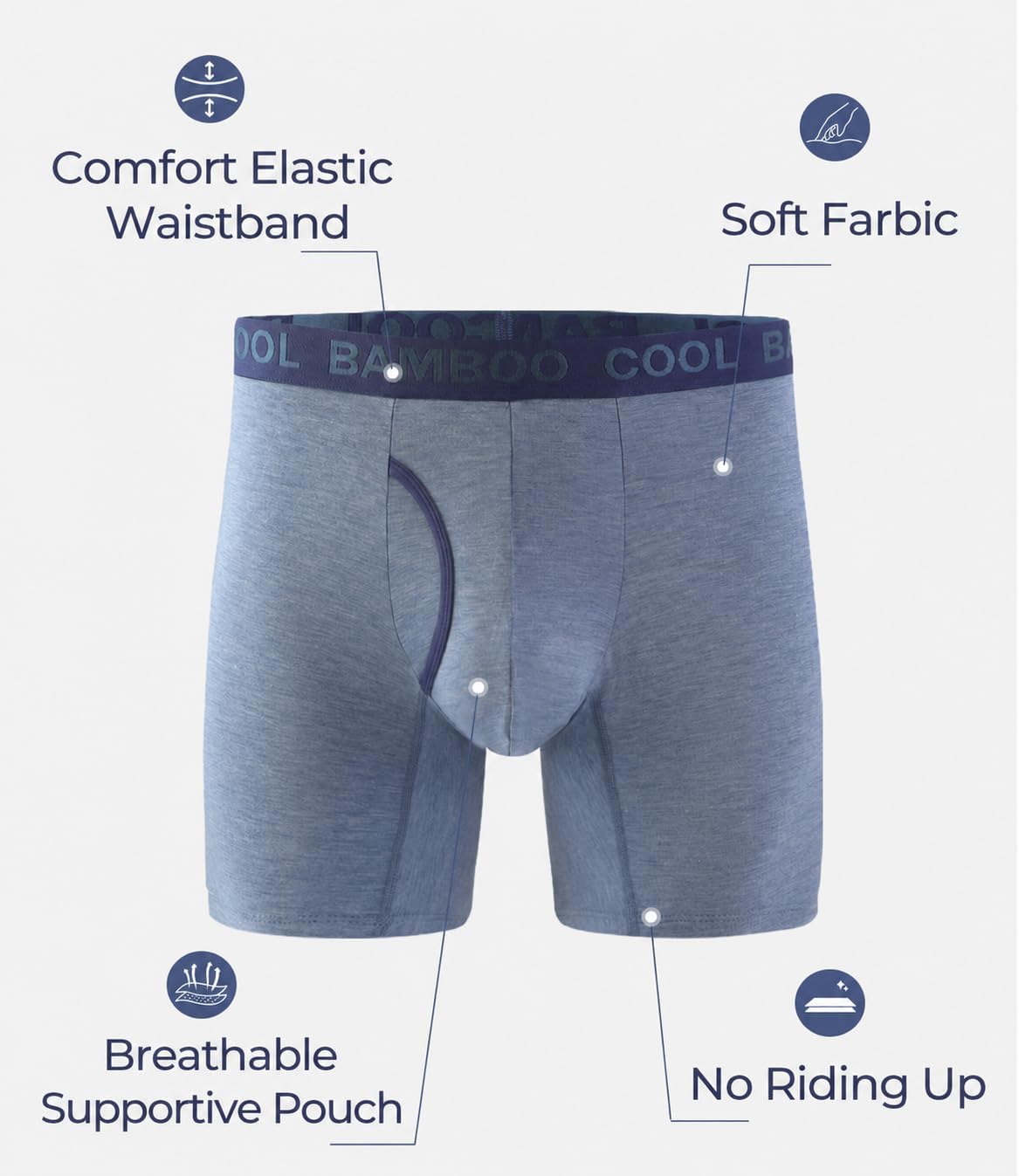 Detalle 2 de BAMBOO COOL Men's Boxer Briefs in Bamboo Viscose