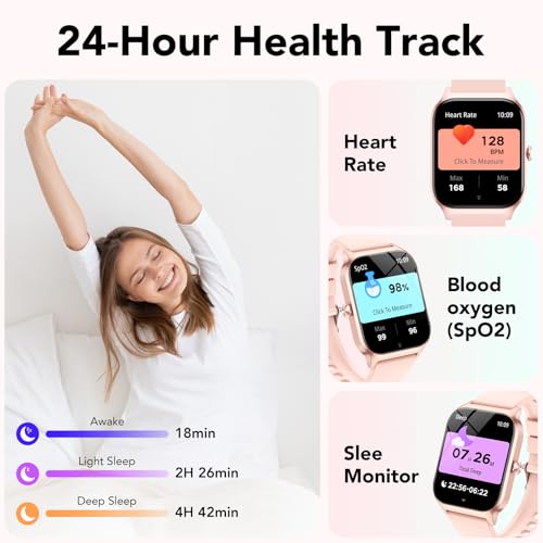 Detalle de Reloj Inteligente CASCHO para Mujer y Hombre, 1.85" HD, Llamadas y Asistente de Voz IA, 115+ Modos Deportivos, IP68 Rosa